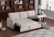 Upholstered Pull Out Sectional Sofa with Chaise for Comfortable Living Spaces Beige