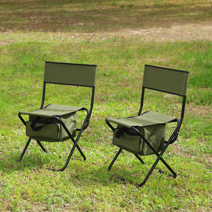 2-piece Folding Outdoor Chair with Storage Bag, Portable Chair for Indoor and Outdoor Use