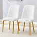 2 modern dining chairs, sleek PU leather backrest, and gold metal legs bring a comfortable home experience to the kitchen, bedroom, and office.W1151P183322 - DTYStore