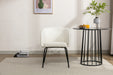 039-Set of 1 Boucle Fabric Dining Chair With Black Metal Legs,Ivory - DTYStore