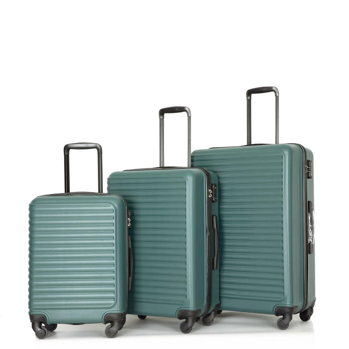 3 Piece Luggage Sets ABS Lightweight Suitcase with Two Hooks, Spinner Wheels, TSA Lock