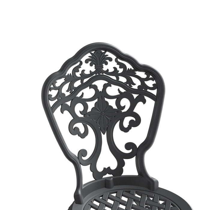 5-Piece Set Of All-Weather Cast Aluminum Dining Furniture Set With Black Frame - DTYStore