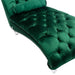 COOMORE Velvet Chaise Lounge Indoor,Button-Tufted Upholstered Chaise Lounge Chair with Pillow for Bedroom Living Room Office (Emerald Velvet)