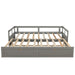 Wooden Daybed with Trundle Bed and Two Storage Drawers , Extendable Bed Daybed,Sofa Bed for Bedroom Living Room, Gray - DTYStore