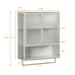 23.62"Glass Doors Modern Two-door Wall Cabinet with Featuring Two-tier Enclosed Storage, an Open Shelf, and Towel Rack, for Entryway Living Room Bathroom Dining Room