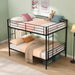 Full Over Full Metal Bunk Bed , No Box Spring Needed, Easy Assemble - DTYStore