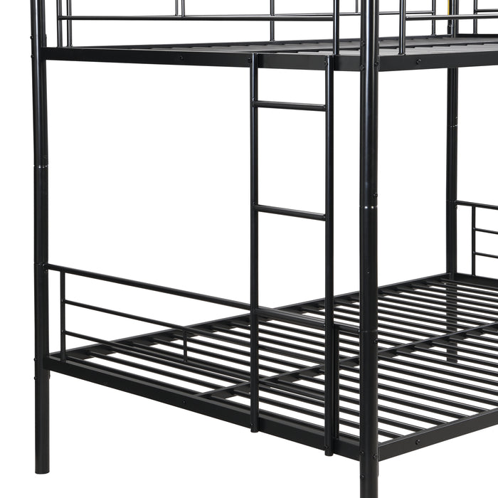 Full Over Full Metal Bunk Bed , No Box Spring Needed, Easy Assemble - DTYStore