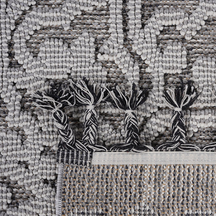 DTY Signature Collection 5X7 Gray/White /Medallion Indoor/Outdoor Area Rug - DTYStore