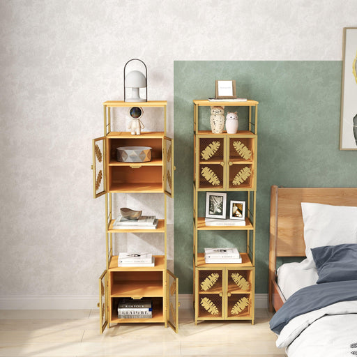 Tall Floor Storage Cabinet with Open Compartments and Cabinets with Doors for Home Use - DTYStore