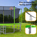 16FT Trampoline with Balance Bar & Basketball Hoop&Ball, ASTM Approved Reinforced Type Outdoor Trampoline with Enclosure Net - DTYStore