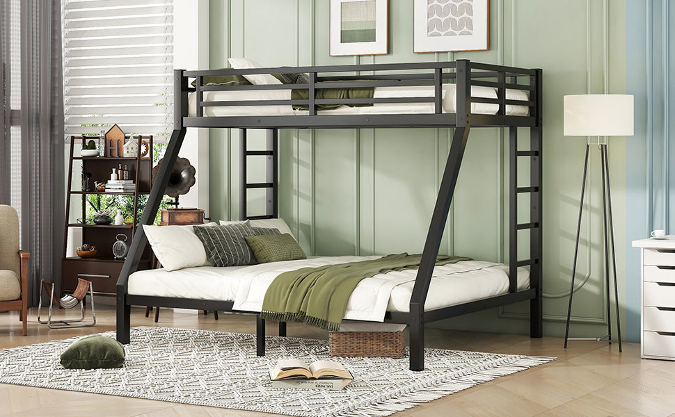 Metal Twin XL over Queen Bunk Bed for Teens and Adults,Space-Saving/Noise Reduced/No Box Spring Needed, Old SKU W1307S00045 - DTYStore