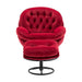 Accent chair TV Chair Living room Chair with Ottoman- DARK RED