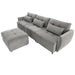 113.3" Convertible Sectional Sofa Couch 3-Seat L-Shaped with Movable Ottoman and USB