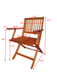 Foldable Patio Dining Set, 4 Folding Chairs, Indoor and outdoor universal, Teak - DTYStore