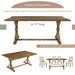 6-Piece Farmhouse Dining Table Set 72" Wood Rectangular Table with Upholstered Chairs and Bench