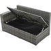Outdoor 6-Piece All Weather PE Rattan Sofa Set, Garden Patio Wicker Sectional Furniture Set with Adjustable Seat, Storage Box, Removable Covers and Tempered Glass Top Table,Grey - DTYStore
