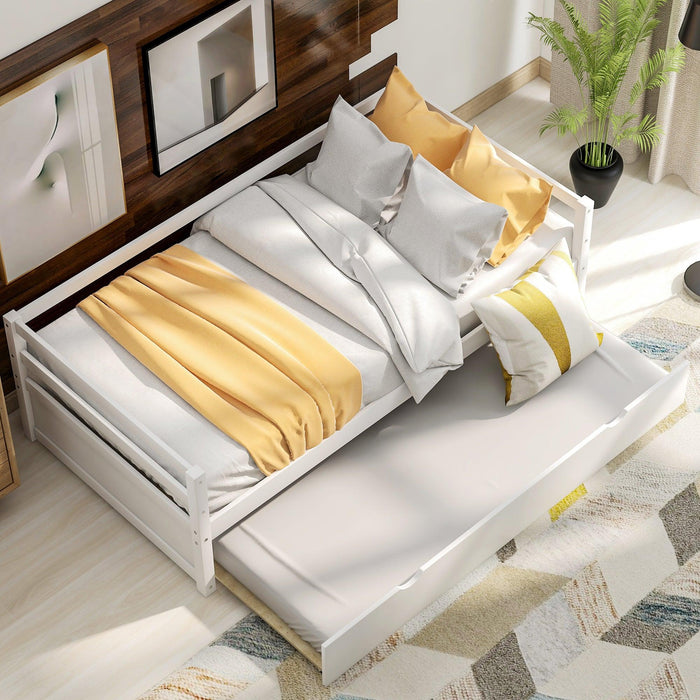 Daybed with Trundle Frame Set, Twin Size, White