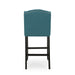 Vienna Contemporary Fabric Tufted Wingback 31 Inch Counter Stools, Set of 2, Teal and Dark Brown - DTYStore