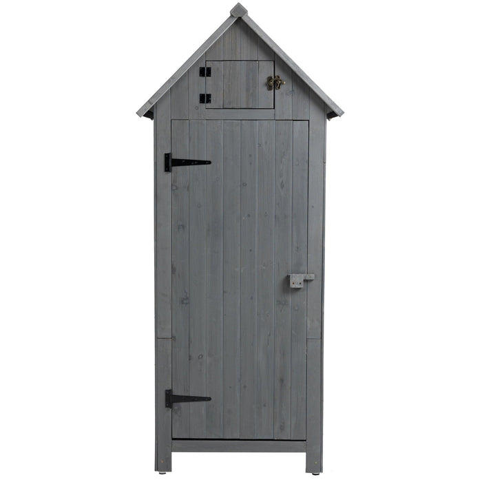 30.3"L X 21.3"W X 70.5"H Outdoor Storage Cabinet Tool Shed Wooden Garden Shed