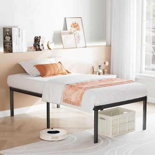 Heavy Duty Metal Bed Frame with Sturdy Steel Slat Support, TWIN - DTYStore