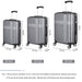 3 Piece Lightweight Luggage Set with TSA Lock, Durable Spinner Wheels and Hooks, Cross Striped