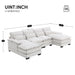 Modern U-shaped Sectional Sofa with Waist Pillows, Sleeper Couch with Chaise Lounge,6-seat Upholstered Symmetrical Sofa