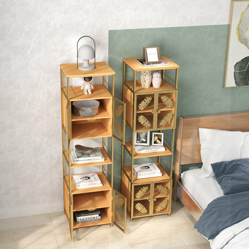 Tall Floor Storage Cabinet with Open Compartments and Cabinets with Doors for Home Use - DTYStore