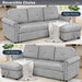 83" Modern Convertible Sleeper Sofa Bed with Storage Chaise,Gray(Old Sku:SG000346AAA)