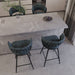 26' Bar Chair Suede Woven Bar Stool Set of 4,Black legs Barstools No Adjustable Kitchen Island Chairs,360 Swivel Bar Stools Upholstered Bar Chair Counter Stool Arm Chairs with Back Footrest (Blue) - DTYStore