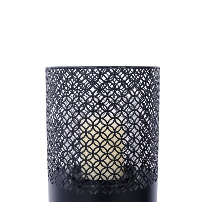 Lantern Column, Set of 2, Decorative Column for Garden in Industrial Design, Lantern for Outdoor and Indoor, Lantern Including Candles, Oriental, 37 1/2+ 29 1/2 in - DTYStore