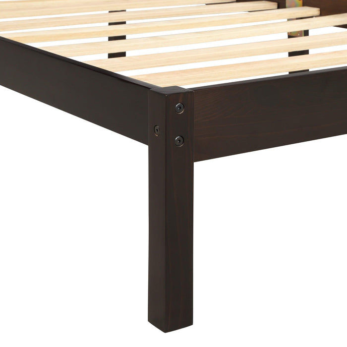 Platform Bed Frame with Headboard, Wood Slat Support, No Box Spring Needed, Queen,Espresso