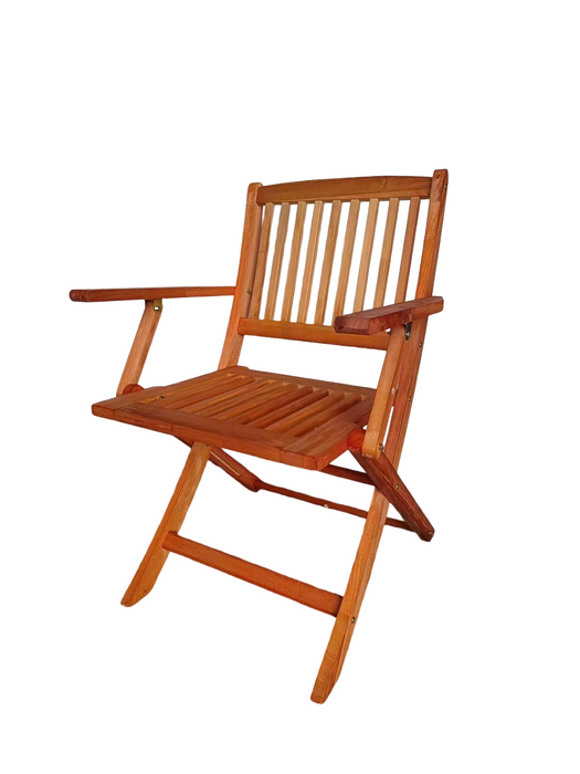 Foldable Patio Dining Set, 4 Folding Chairs, Indoor and outdoor universal, Teak - DTYStore