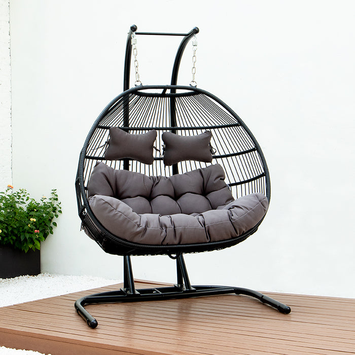 FOLDING DOUBLE SWING CHAIR w/CUSHION - DTYStore