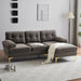 83" Modern Sectional Sofas Couches Velvet L Shaped Couches for Living Room, Bedroom, Brown