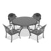(Cushions In Random Colors)5-Piece Set Of Cast Aluminum Patio Furniture With Cushions - DTYStore