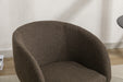 039-Set of 1 Boucle Fabric Dining Chair With Black Metal Legs,Dark Brown - DTYStore