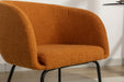 039-Set of 1 Boucle Fabric Dining Chair With Black Metal Legs,Ginger - DTYStore