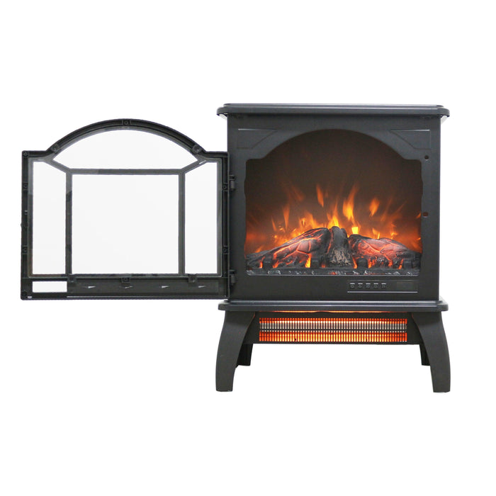 18 Inch 3D Flame Electric Infrared Quartz Fireplace Stove with Remote Control