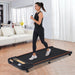 Wood Grain Decoration Walking Pad Under Desk Treadmill for Home Office -2.5HP Walking Treadmill With Incline 0.5-4MPH 300LBS Capacity Treadmill for Walking Running - Remote Control - DTYStore