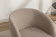 039-Set of 1 Boucle Fabric Dining Chair With Black Metal Legs,Light Coffee - DTYStore