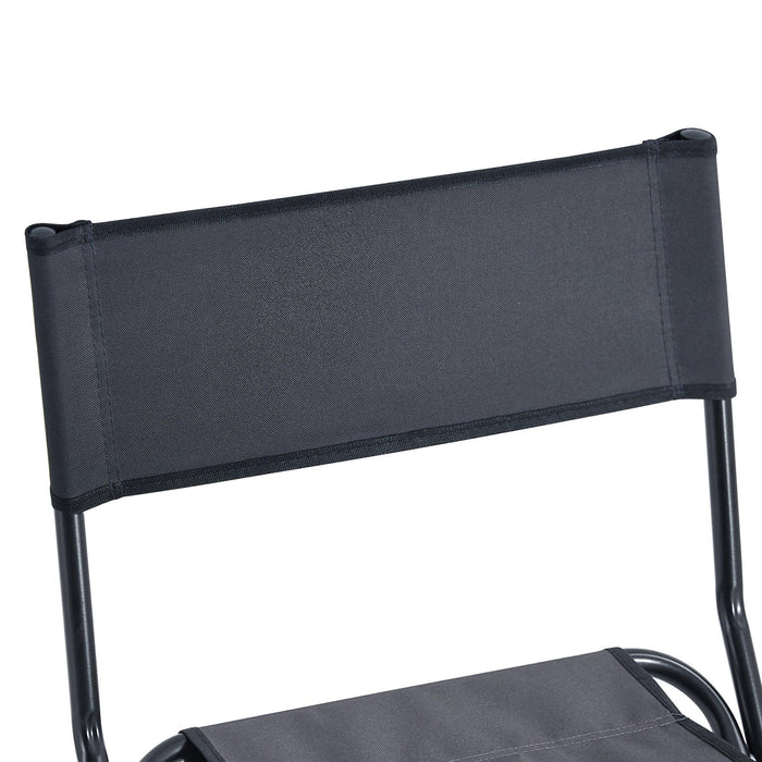 Set of 3, Folding Outdoor Table and Chairs Set for Indoor, Outdoor Camping, Picnics, Beach,Backyard, BBQ, Party, Patio, Black/Gray - DTYStore