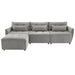 113.3" Convertible Sectional Sofa Couch 3-Seat L-Shaped with Movable Ottoman and USB