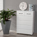 Six Drawer Side Table-White