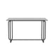 Rectangle Dining Table with Metal Frame, Tempered Glass for Kitchen Room