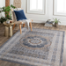DTY Signature Collection 6X9 Blue/Ivory /Medallion Non-Shedding Living Room Bedroom Dining Home Office Stylish and Stain Resistant Area Rug - DTYStore