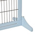 72" W x 27.25" H Extra Wide Freestanding Pet Gate with Adjustable Length Dog, Cat, Barrier for House, Doorway, Hallway, Blue-grey