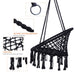 Black Swing,Hammock Chair Macrame Swing,Max 330 Lbs Hanging Cotton Rope Hammock Swing Chair for Indoor and Outdoor