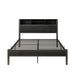 Full Size Bed Frame with Storage Headboard, Metal Platform Bed with Charging Station, Bookcase Storage, No Box Spring Needed, Easy Assembly, Noise-Free, Black - DTYStore