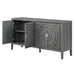 Retro Sideboard Door with Circular Groove Design and Round Metal Door Handle for Entrance, Dining Room, Living Room - DTYStore