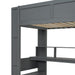 Wood Twin Size Gaming Loft Bed with Desk, Multi-storage Shelves, LED and Charging Station, Dark Gray - DTYStore